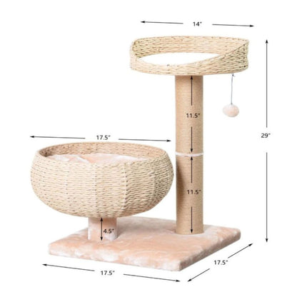 Cozy V2 2-Level Cat Tree (Beige & Cream, 29")