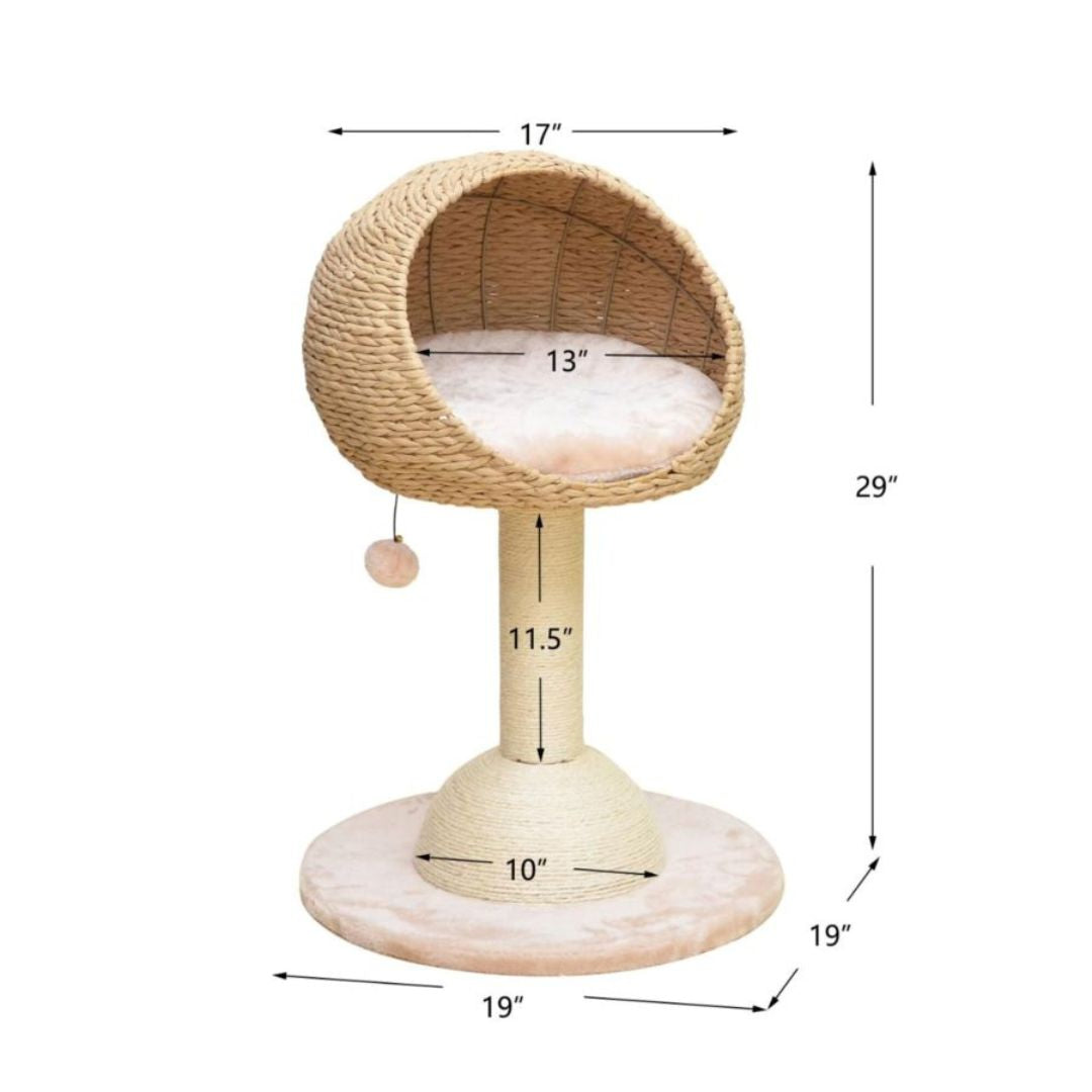 Lookout Cat Perch Beige & Cream 29 in