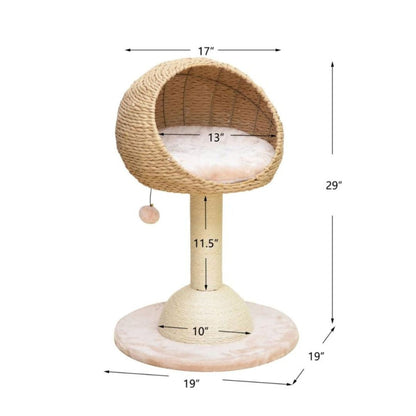 Lookout Cat Perch (Beige & Cream, 29")