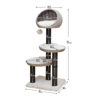 Tundra 3-Level Cat Tree (Ivory, 50")