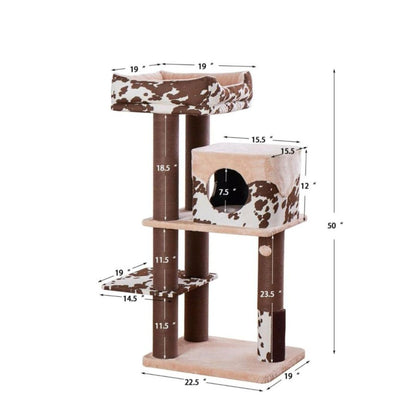 Cowboy Cat Tree (Brown & Cream, 50" – XL)