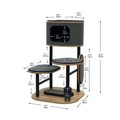 Starbz Industrial-Style Cat Tree (Charcoal, 37")