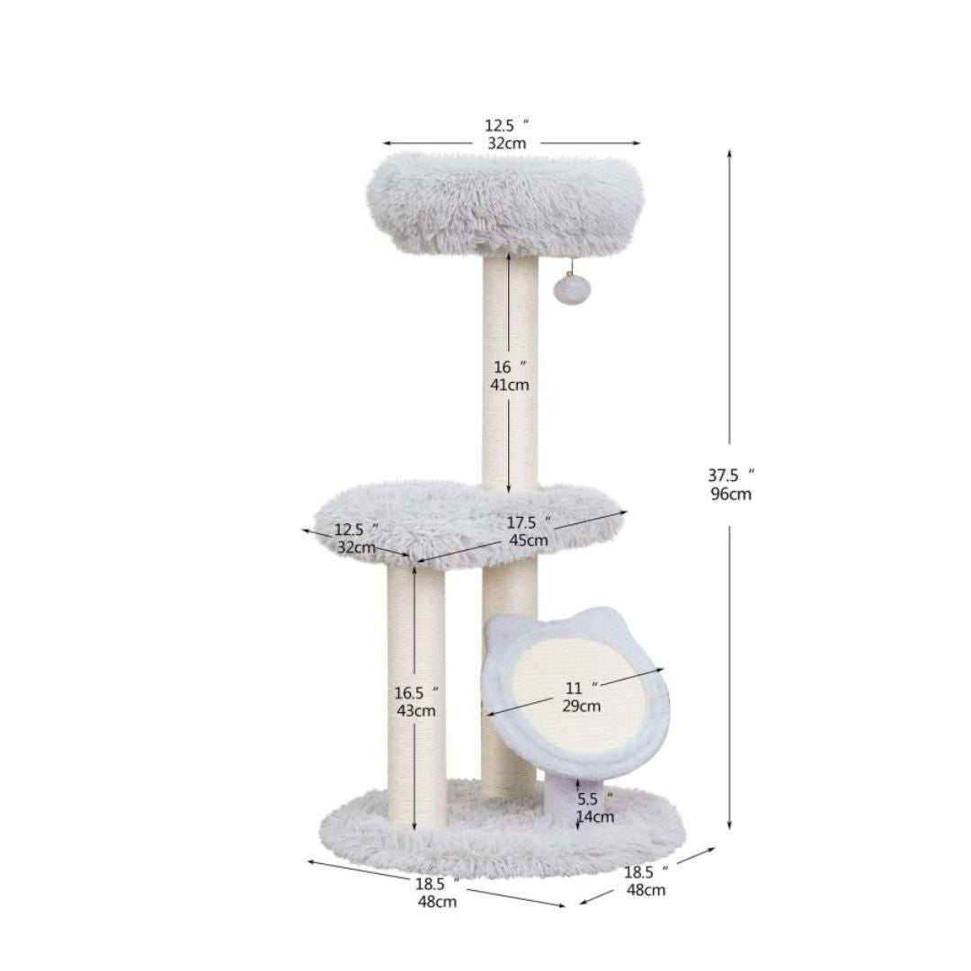 Rockview 2-Level Cat Tree Ivory 37 in