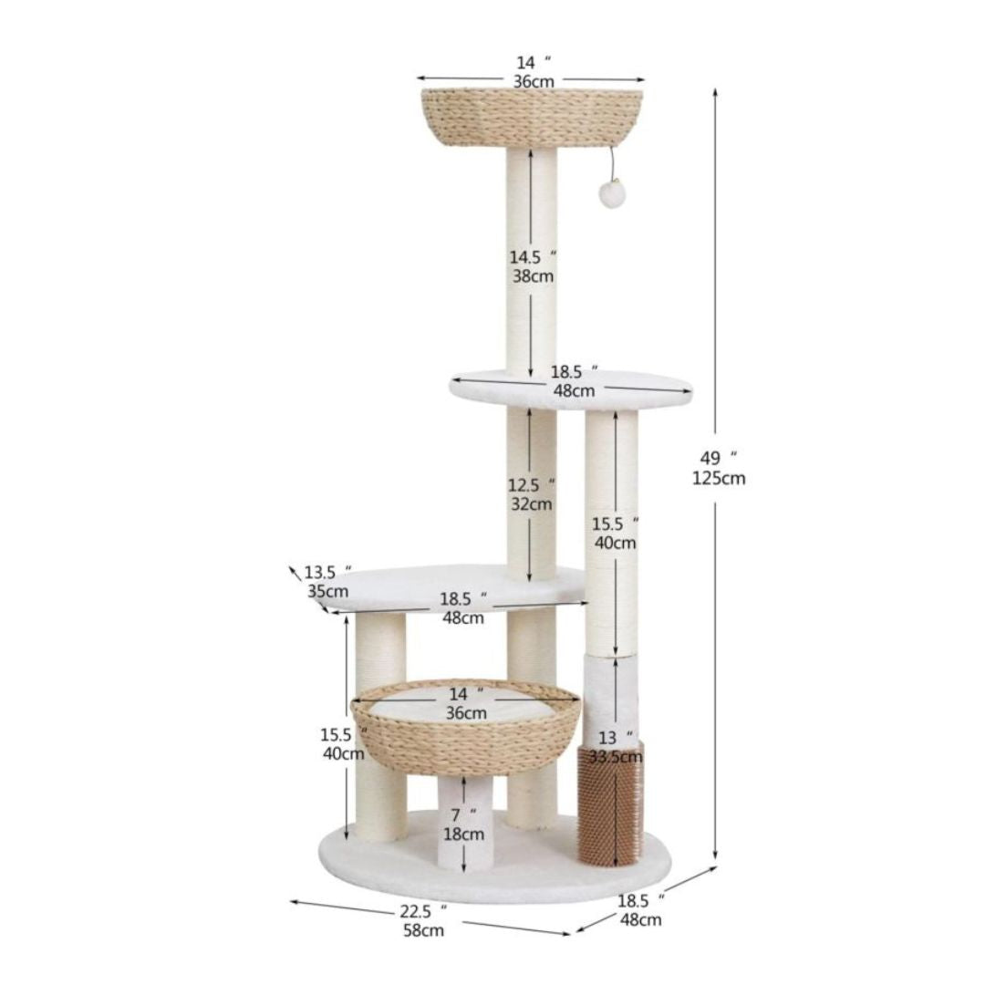 Pharoah 5-Level Cat Tree Ivory 49 in