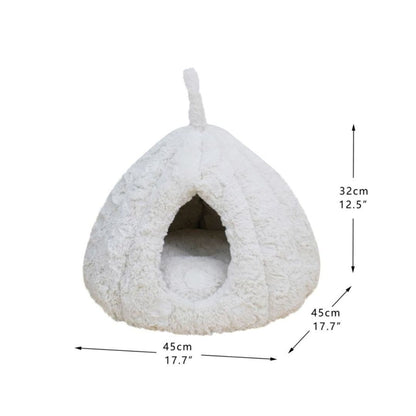 Rose Hut Pet Bed (Ivory, 17.7")
