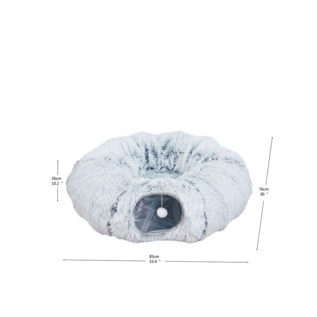 Khione 2-in-1 Cat Tunnel & Bed Grey 33.4 in