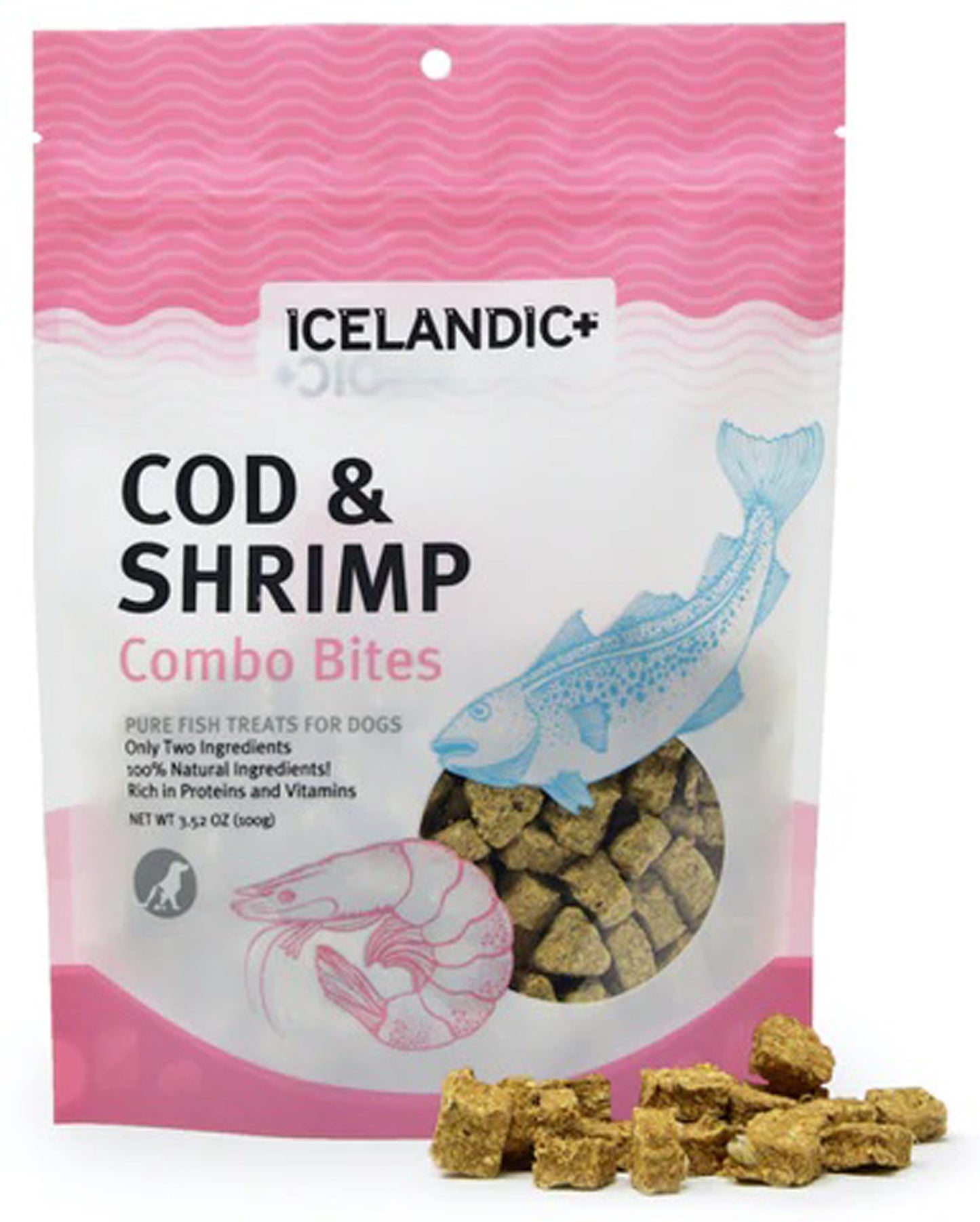 Icelandic+ — Cod & Shrimp Combo Bites Dog Treats (3.52 oz)