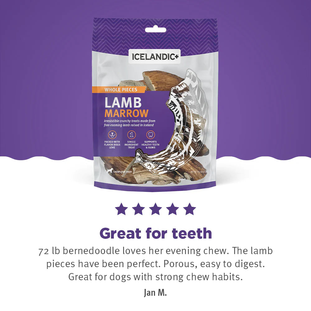 Icelandic+ — Lamb Marrow Whole Pieces Dog Treats (4.5 oz)