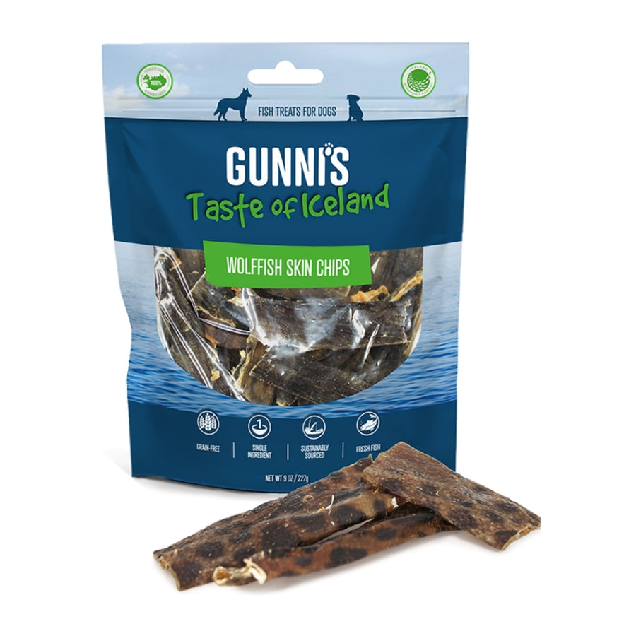 Gunni's — Golosinas para perros con piel de pescado Wolf (250 g)