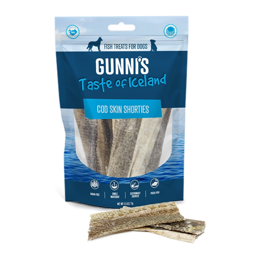 Gunni's — Golosinas para perros Cod Skins Shorties (2.5 oz)