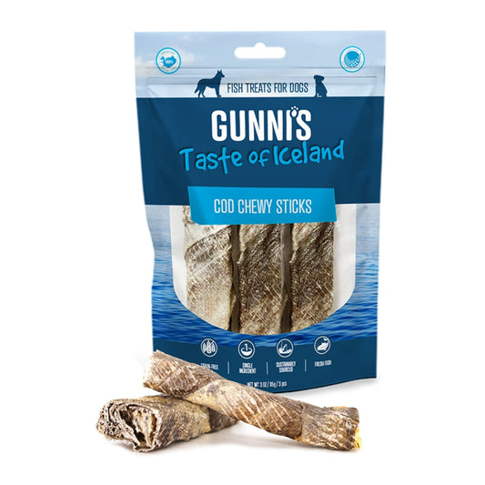 Gunni’s — Chewy Sticks Cod Skin Dog Treats (3 Pack)