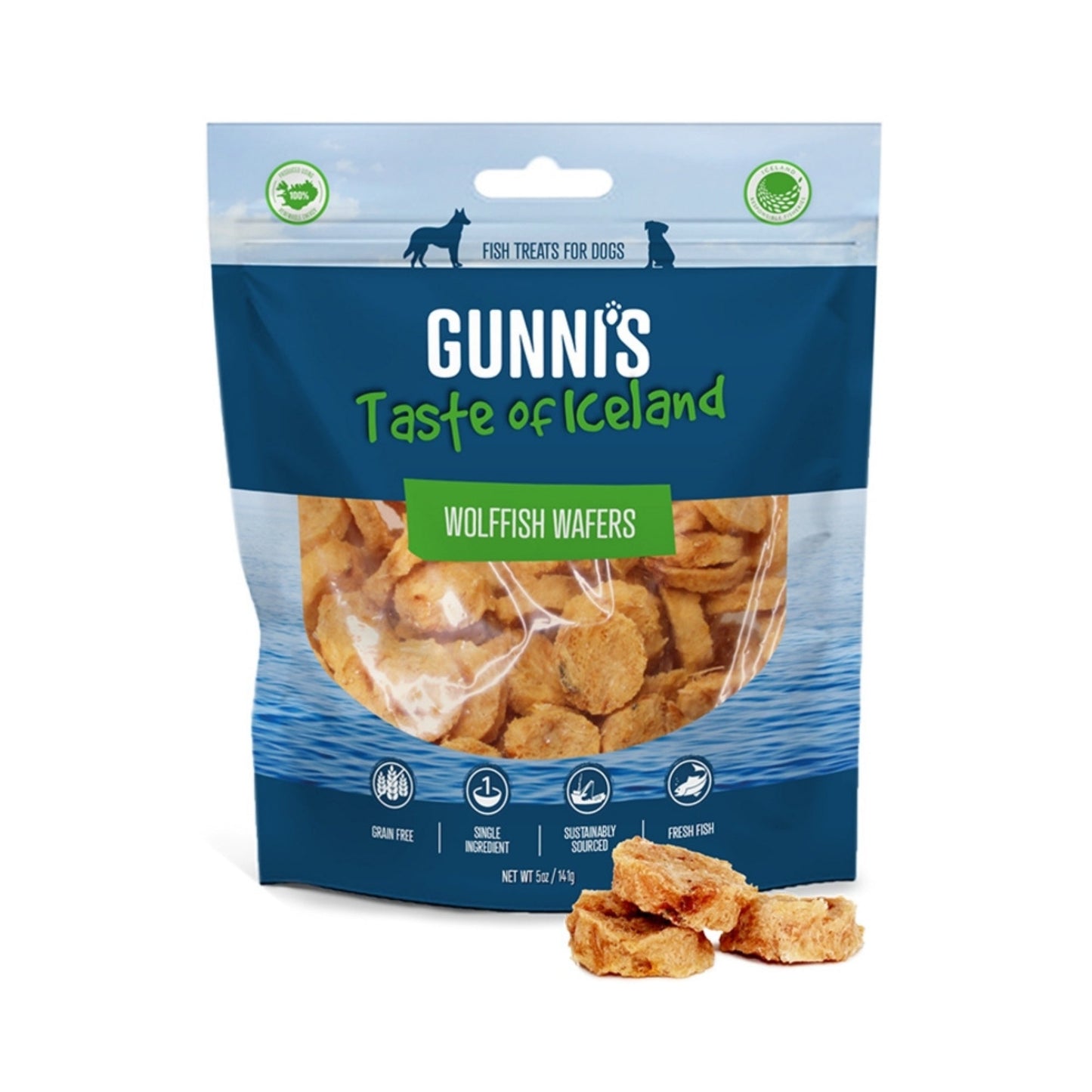 Obleas de pescado Wolf Wafers para perros de Gunni's (147 g)