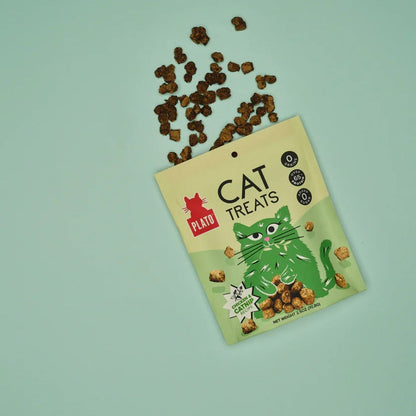 Plato – Golosinas para gatos sin cereales, deshidratadas al aire (pollo y hierba gatera, 75 g)
