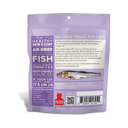 Plato – Golosinas para gatos secadas al aire y sin cereales (espadín del Báltico, 75 g)
