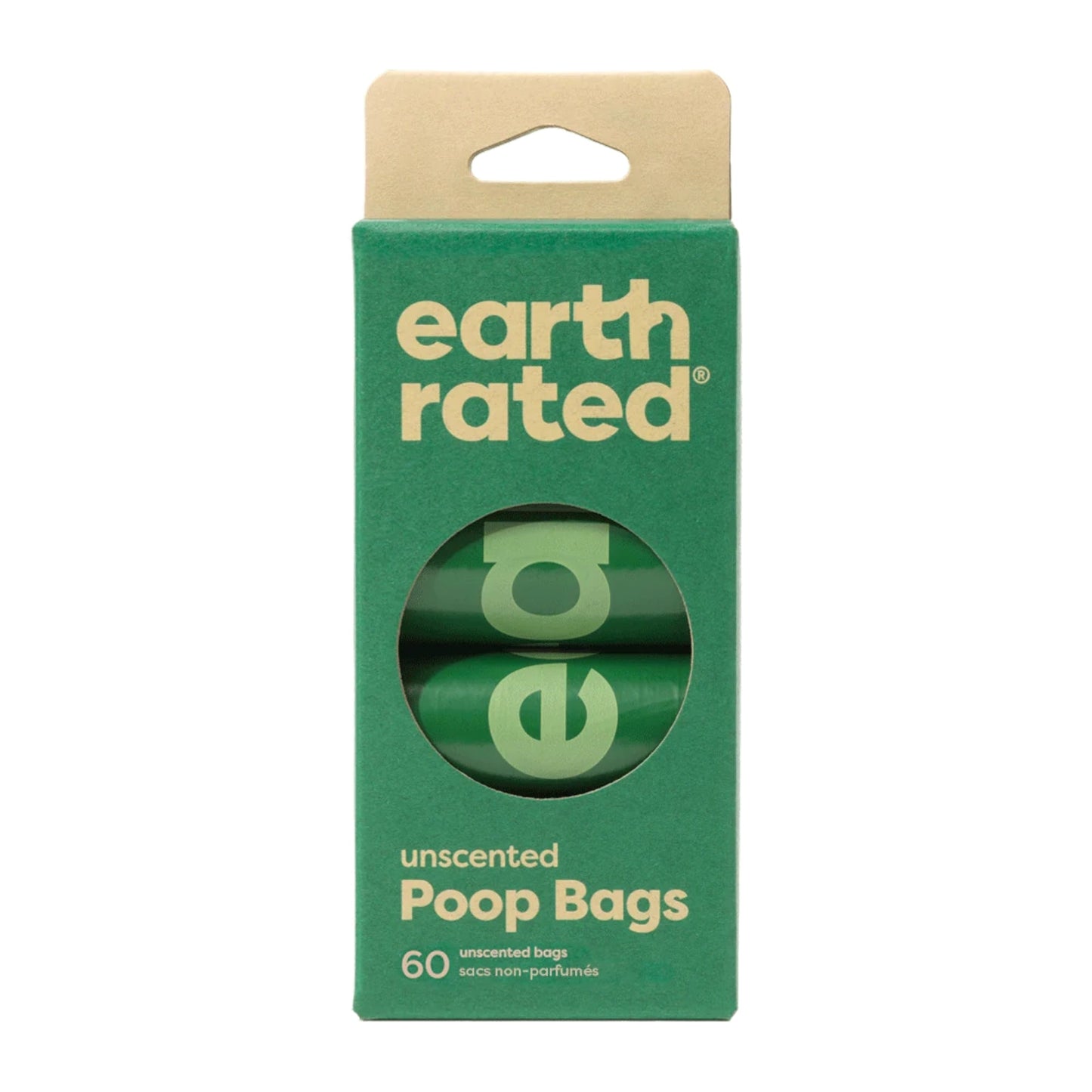 Earth Rated – Unscented Poop Bags (60 Count, 4 Rolls)