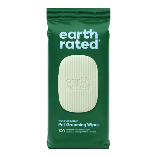 Earth Rated — Grooming Wipes (White Tea & Basil, 100 Count)