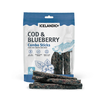 Icelandic+ — Palitos de bacalao y arándanos para perros (56 g)