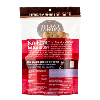 Earth Animal — Masticables de carne de res sin piel (18 cm, paquete de 2)
