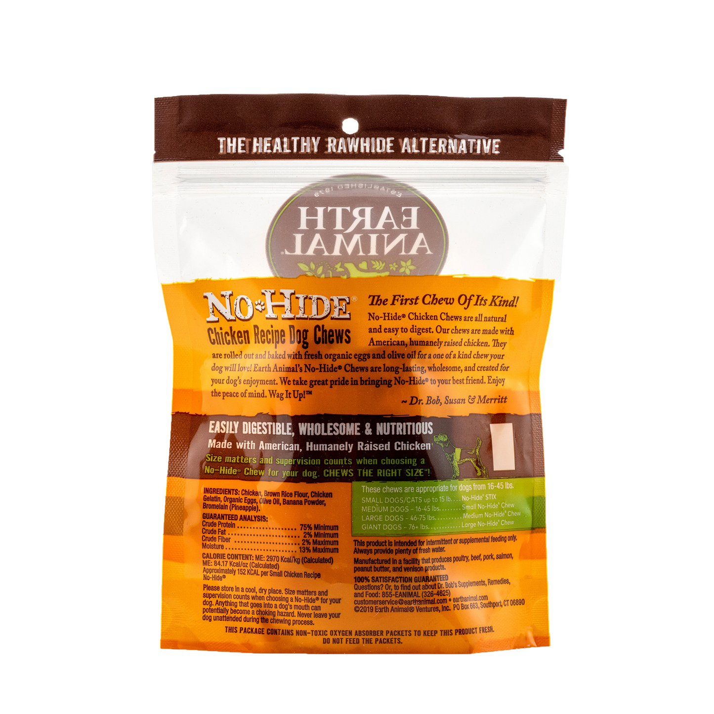 Earth Animal — Masticables de pollo sin piel (4", paquete de 2)