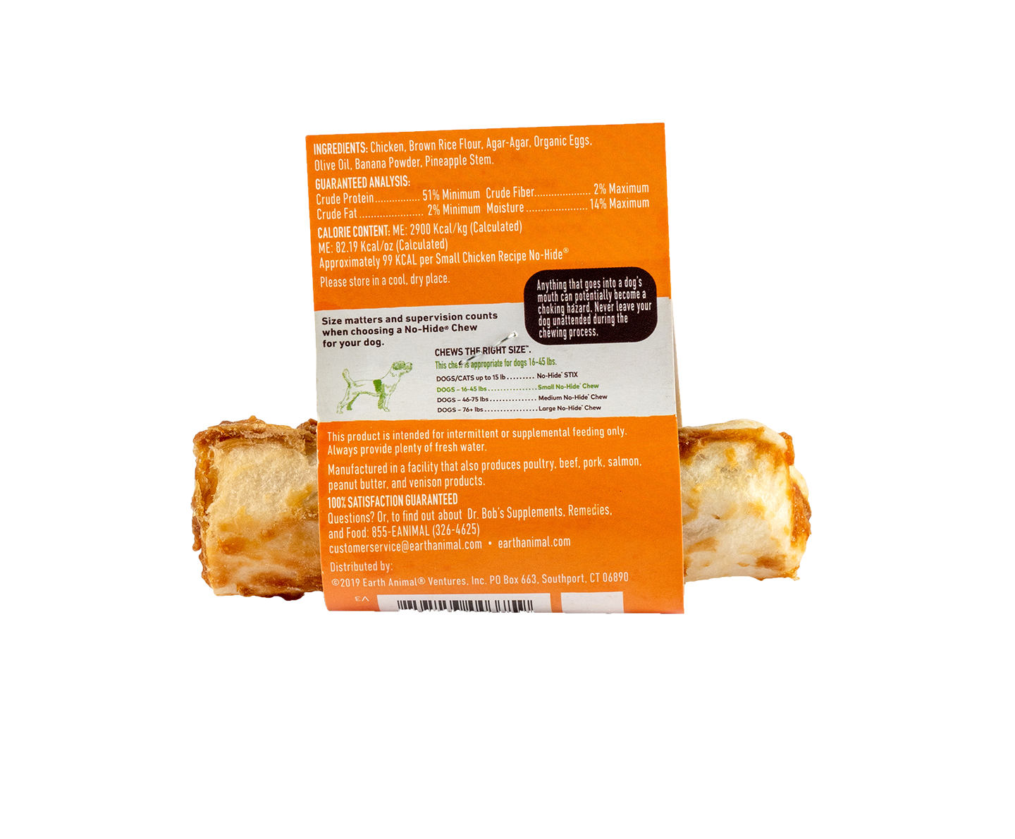 Earth Animal — No-Hide Chicken Chews (4", Case Of 24)