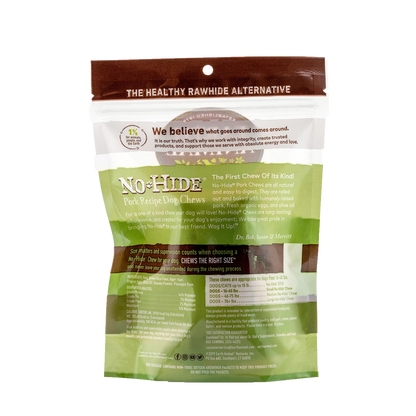 Earth Animal — Masticables de cerdo sin piel (4", paquete de 2)