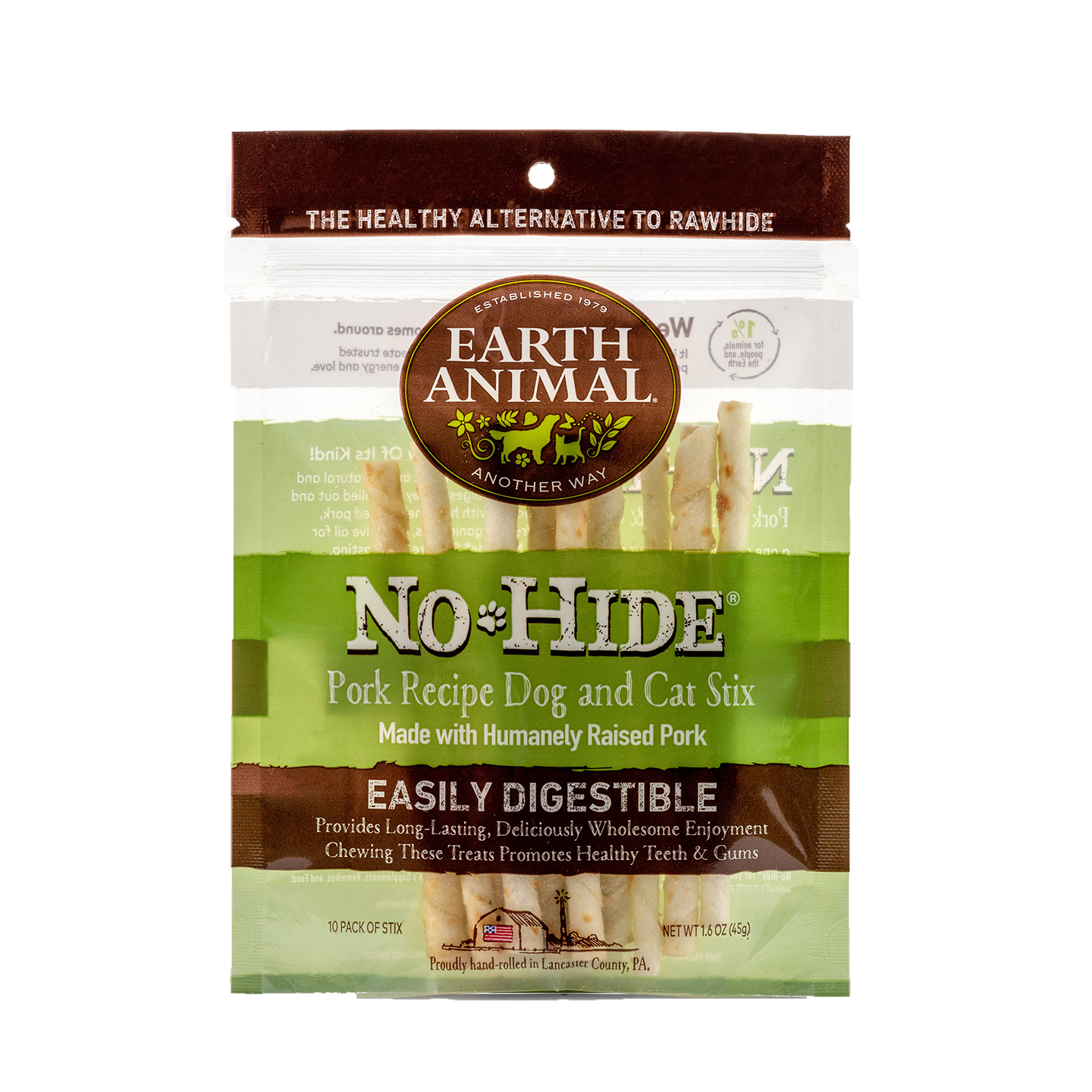 Earth Animal — No-Hide Pork Stix (10 Pack)