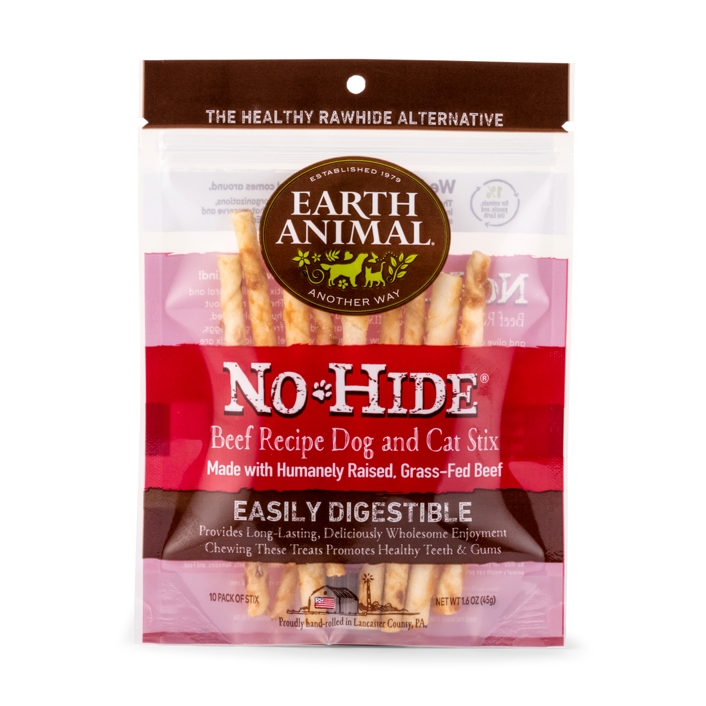 Earth Animal — No-Hide Beef Stix (10 Pack)