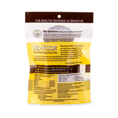 Earth Animal — Masticables de mantequilla de cacahuete sin piel (4", paquete de 2)