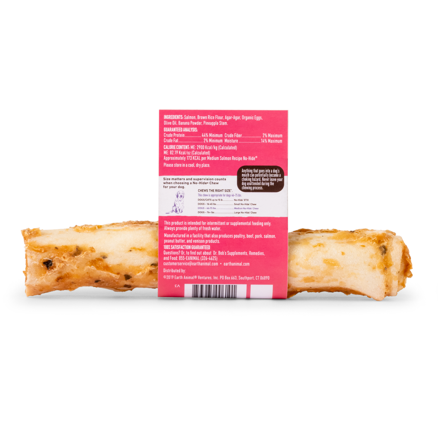 Earth Animal — No-Hide Salmon Chews (7", Case of 24)