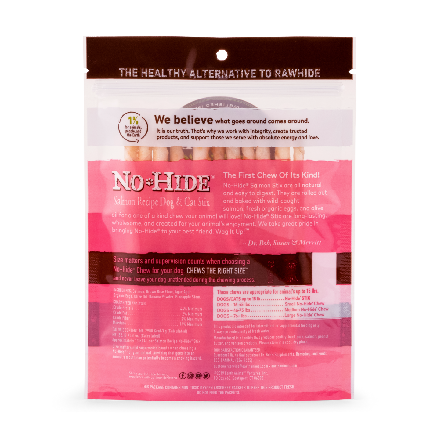 Earth Animal — No-Hide Salmon Stix (10 Pack)