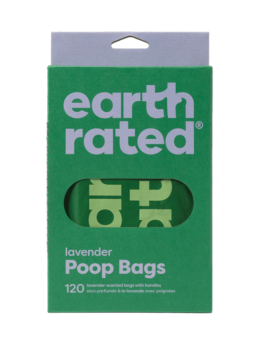 Earth Rated – Lavender Poop Bags with Handles (120 Count)