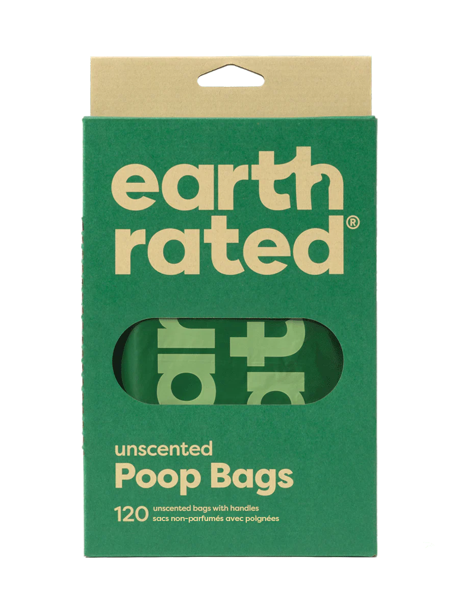 Earth Rated – Unscented Poop Bags with Handles (120 Count)