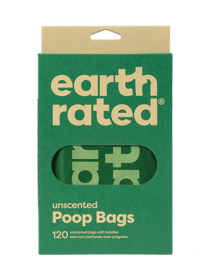 Earth Rated – Unscented Poop Bags with Handles (120 Count)
