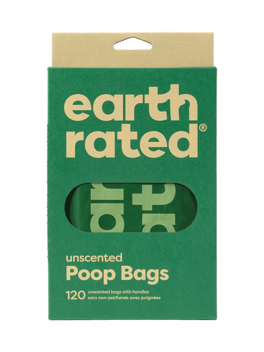 Earth Rated – Unscented Poop Bags with Handles (120 Count)