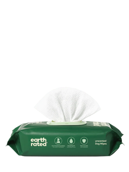 Earth Rated – Grooming Wipes (White Tea & Basil, 100 Count)