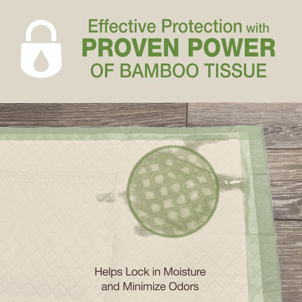 WeeWee Eco Bamboo Dog Pee Pads (22″ × 23″, 32 Count)