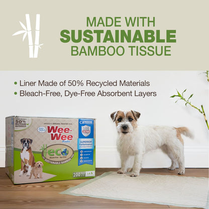 WeeWee Eco Bamboo Dog Pee Pads (22″ × 23″, 32 Count)