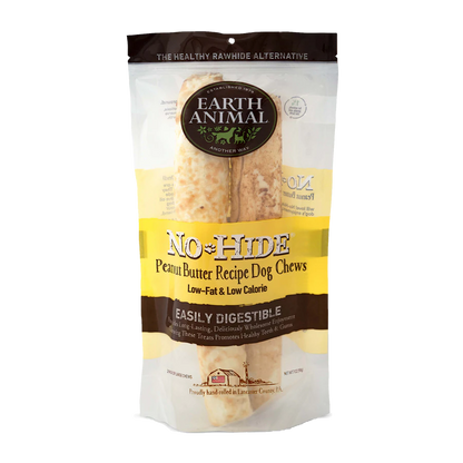 Earth Animal — Masticables de mantequilla de cacahuete sin piel (28 cm, paquete de 2)