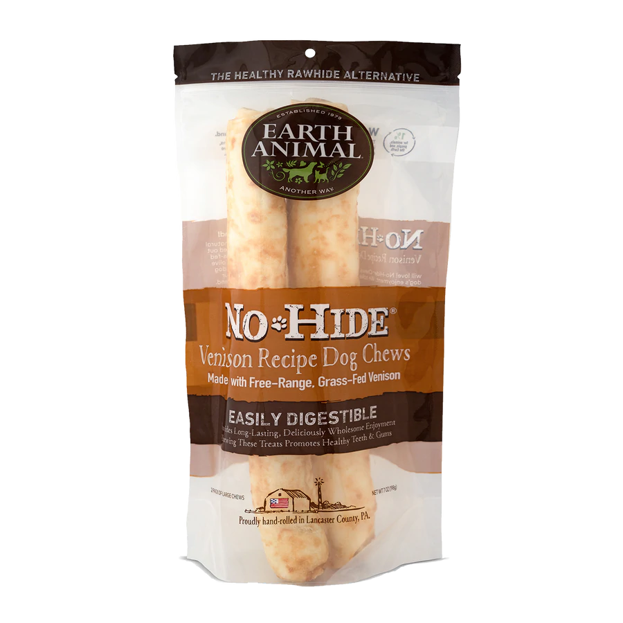 Earth Animal — Masticables de venado sin piel (28 cm, paquete de 2)