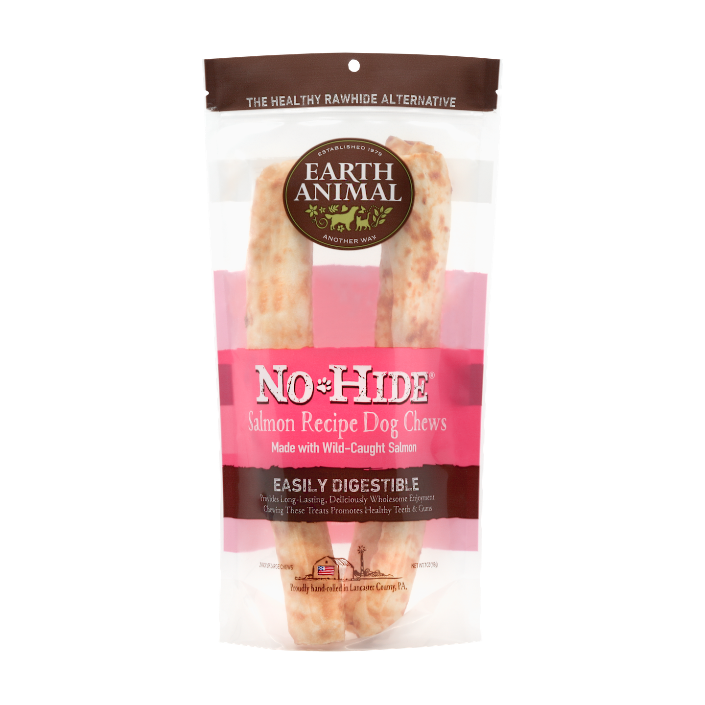 Earth Animal — Masticables de salmón sin piel (28 cm, paquete de 2)